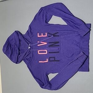 PINK Victoria's Secret‎ Purple Love Pink Lightweight Pullover Hoodie - Size XS